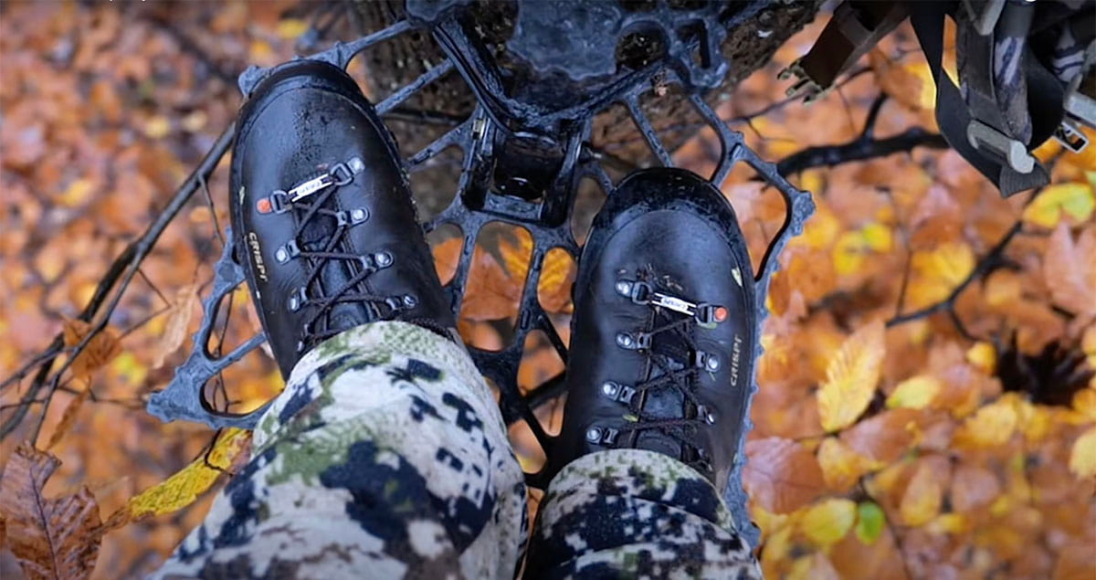 A hunter standing on the new Tethrd Predator CFX platform.