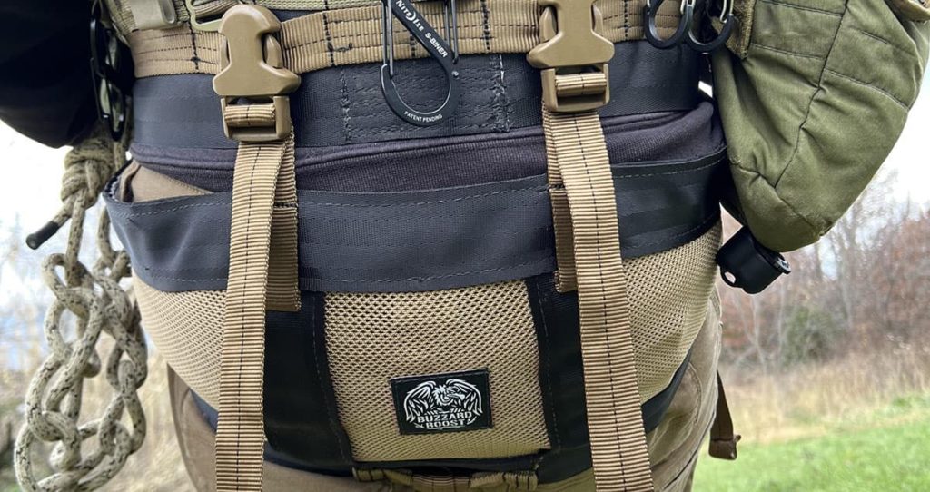 Closeup image of the Buzzard Roost saddle being worn by the author.